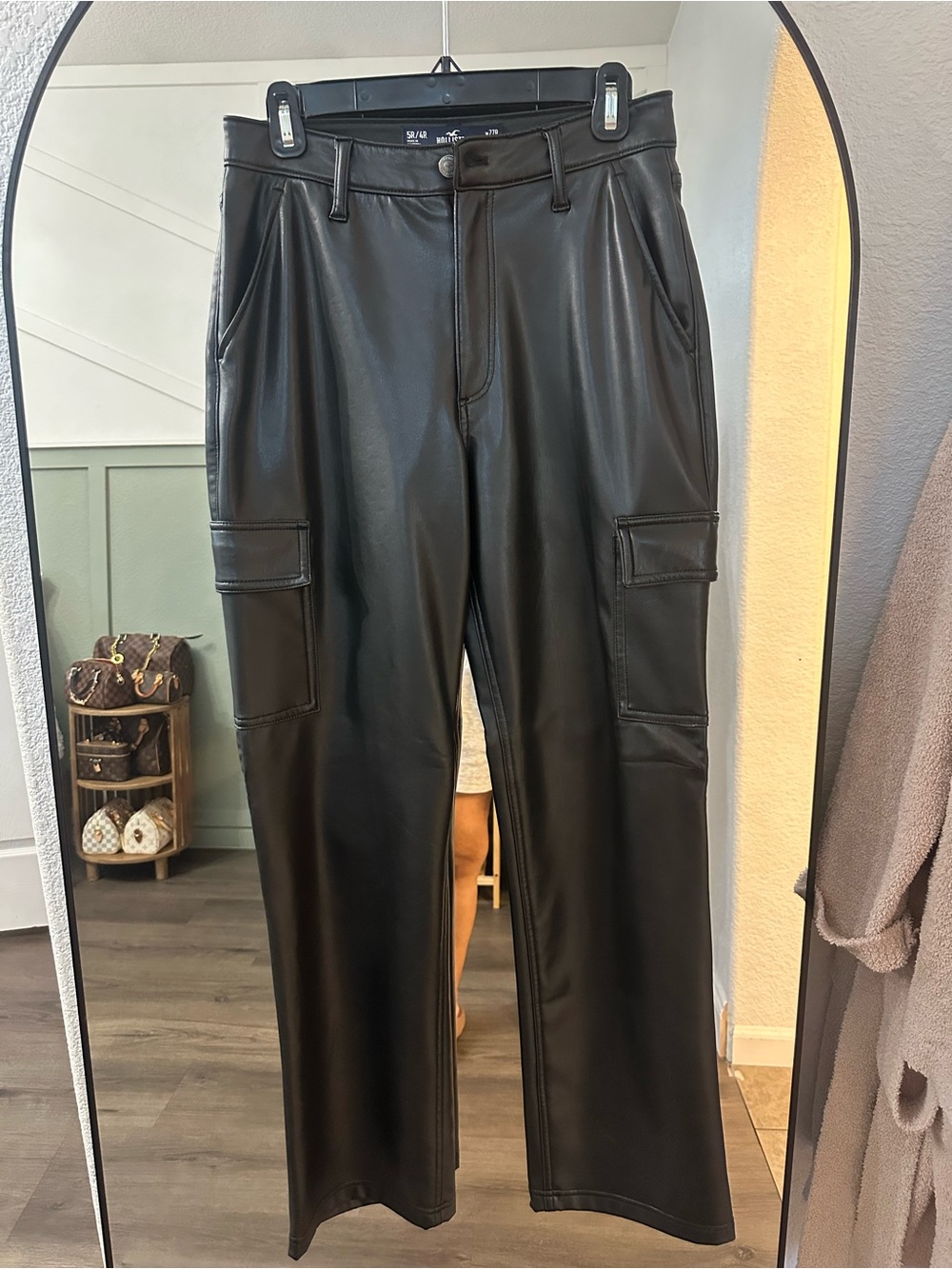 Hollister Faux Leather Cargo high waist pant